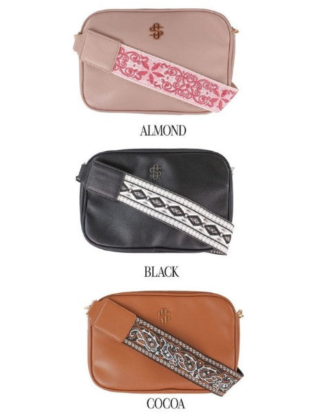 Leather Cross Body Bag - Black