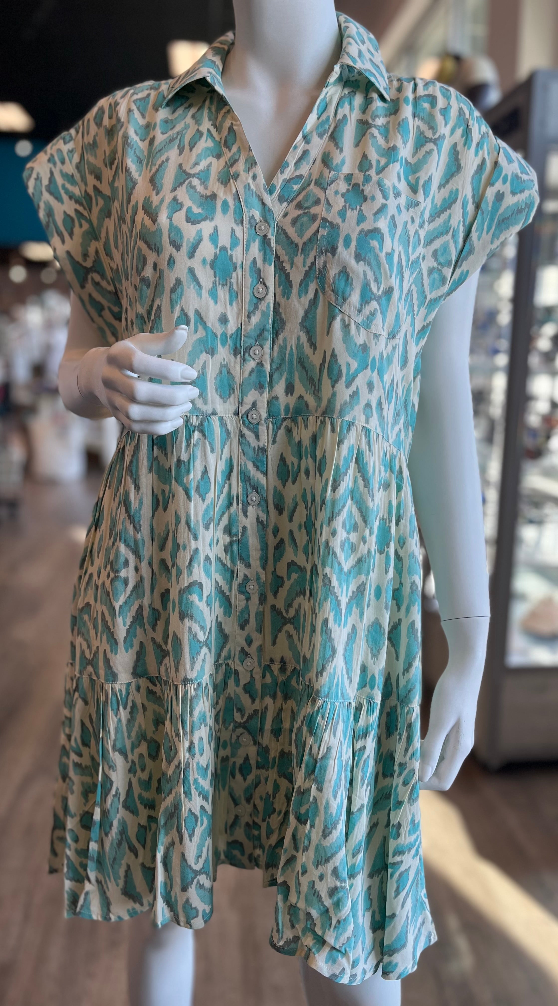 Sleeveless Casablanca Button Down Dress