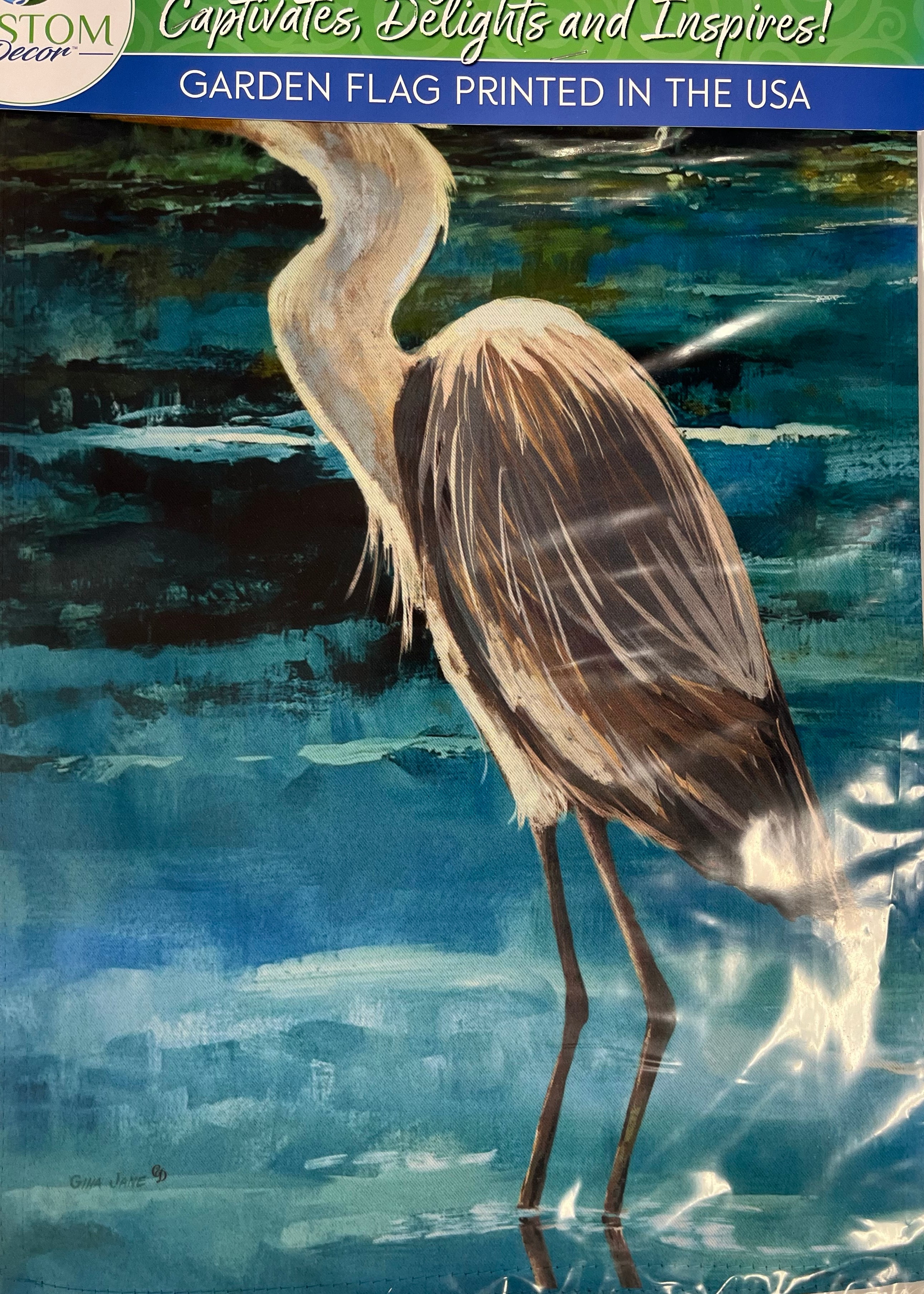 Stately Heron Garden Flag