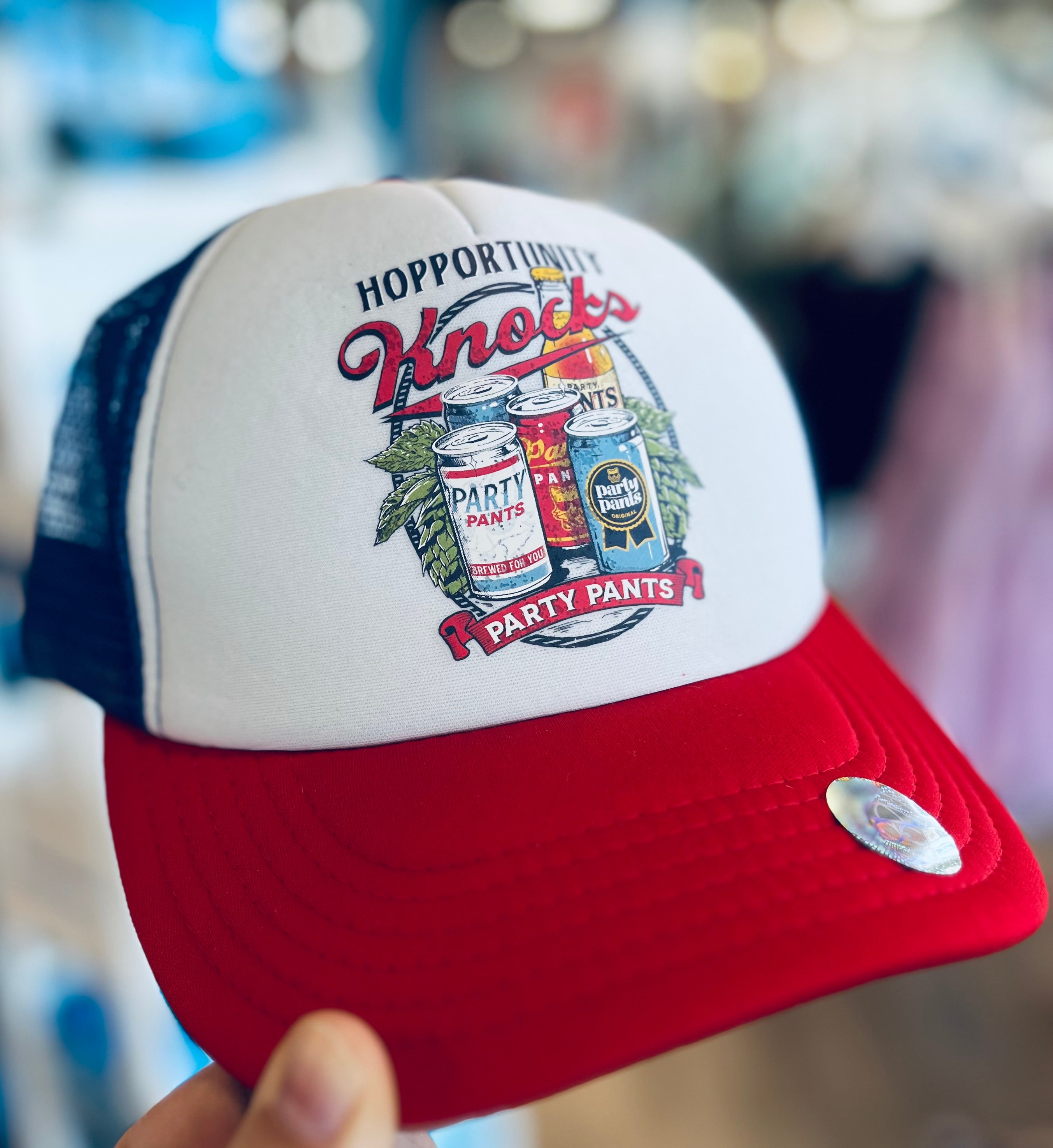 Hopportunity Foam Trucker Hat - Red, White, Blue