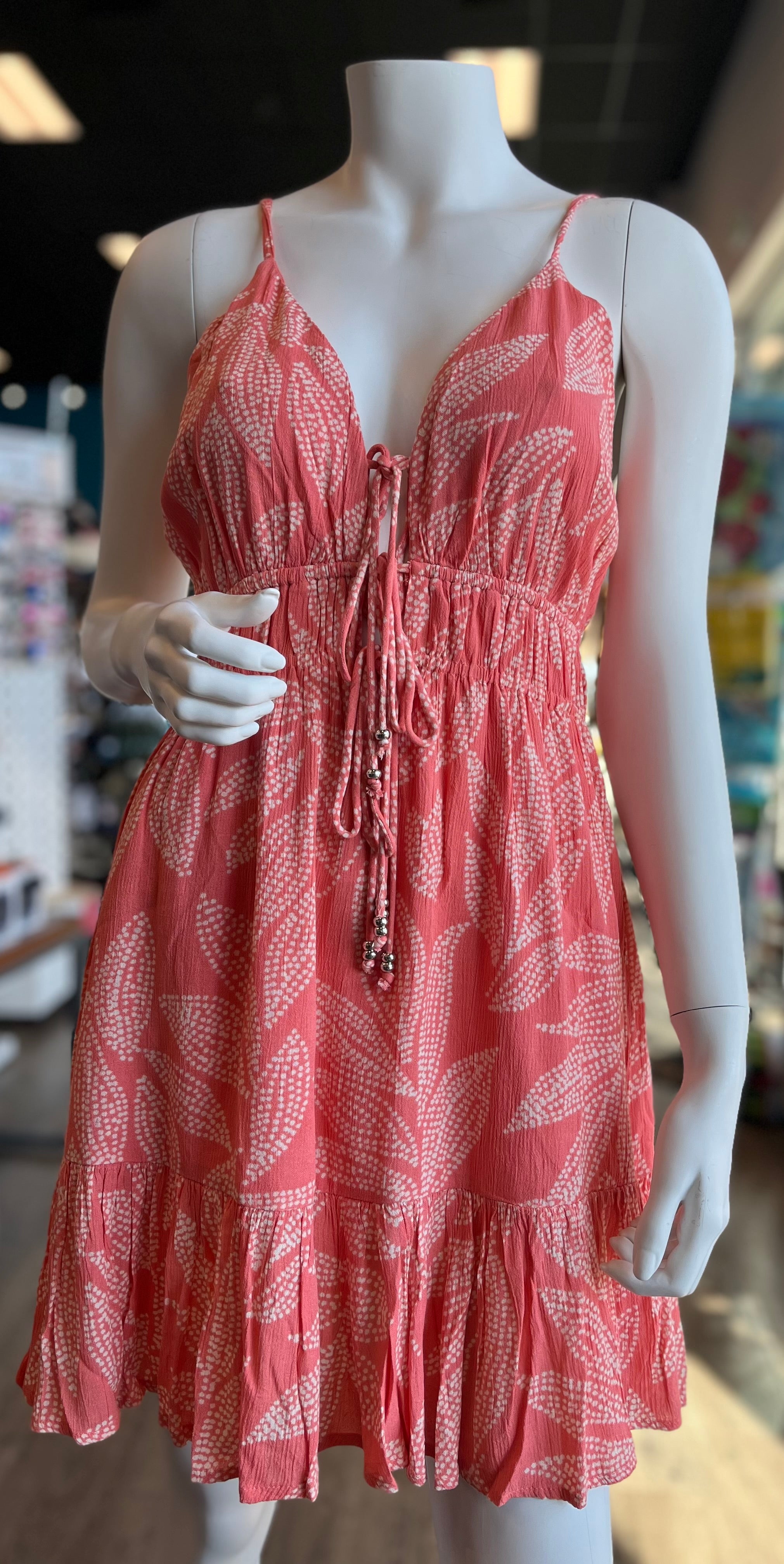 Spaghetti Strap Cartagena Print Dress