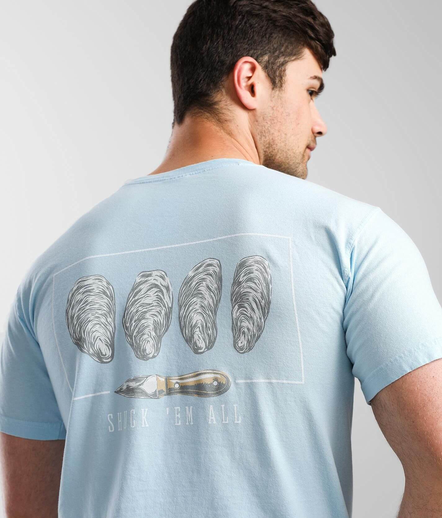 Shuck Em All Pocket Tee Lght Blue