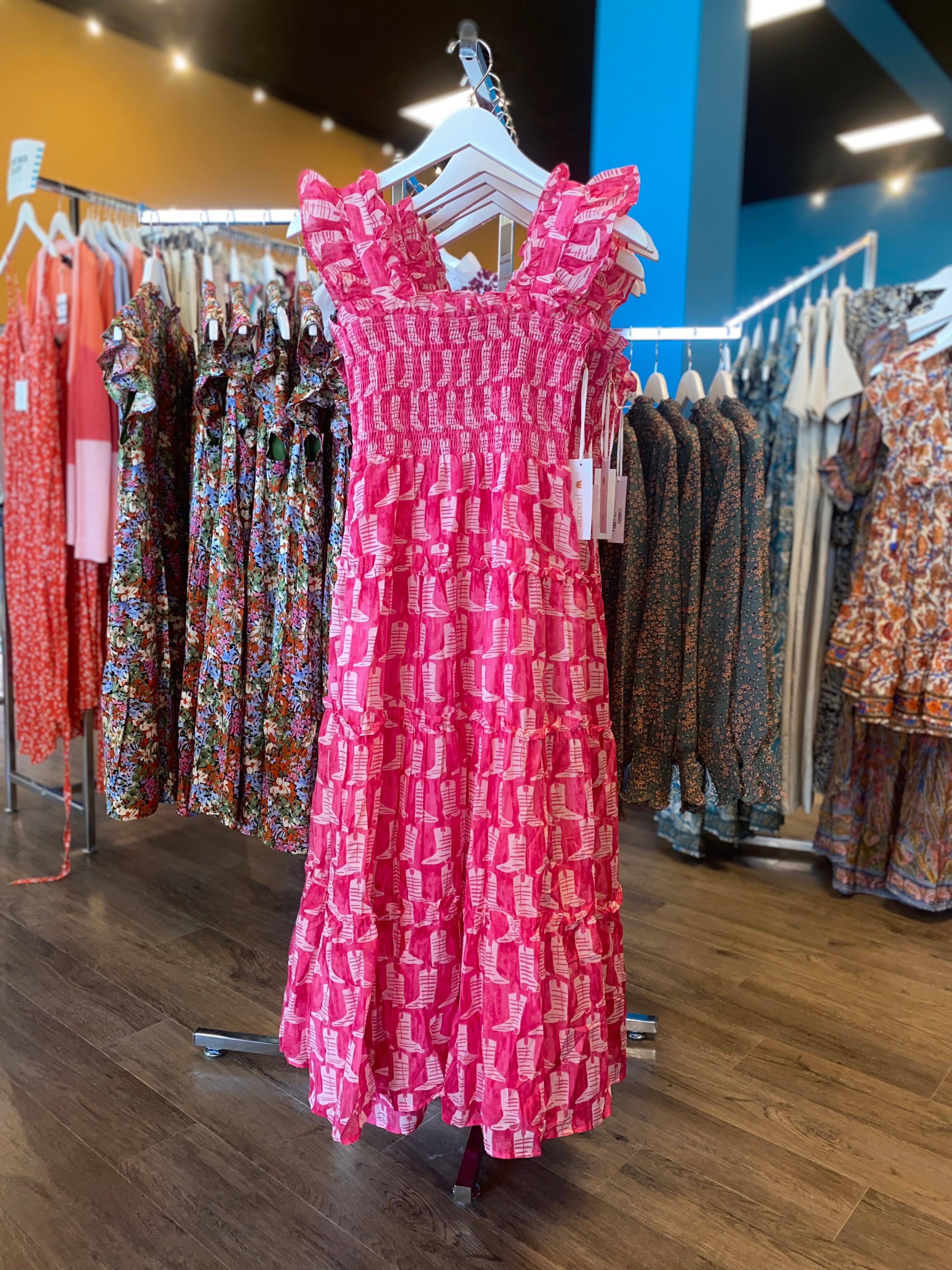 Dolly Ruffle Strap Midi Dress