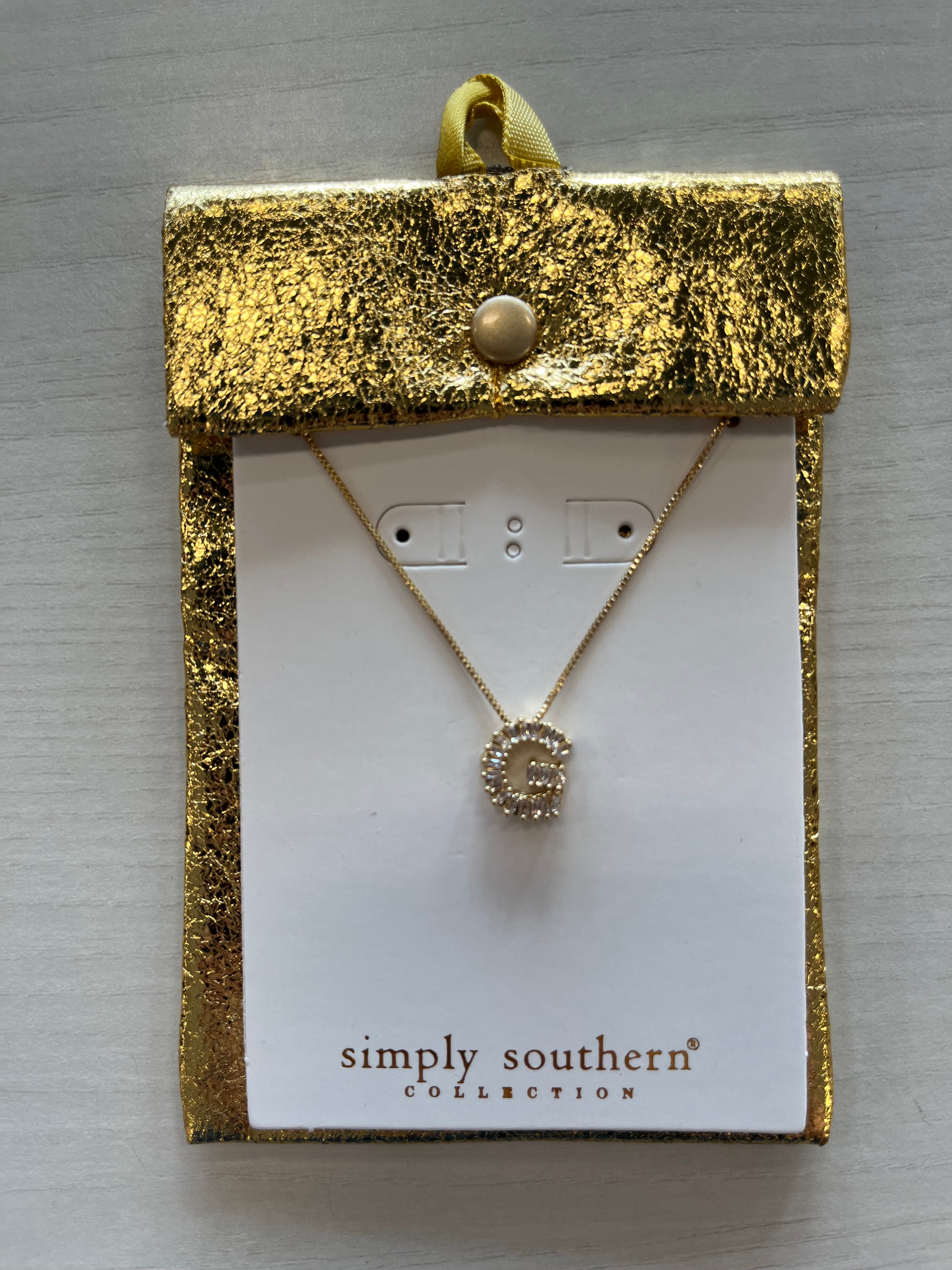 Jeweled Initial Necklace