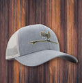 Surfing Rooster Camo Snapback Hat - Heather Grey