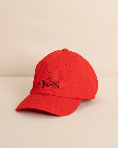 Youth UH OH Sharks Leather Strap Hat - Poppy Red