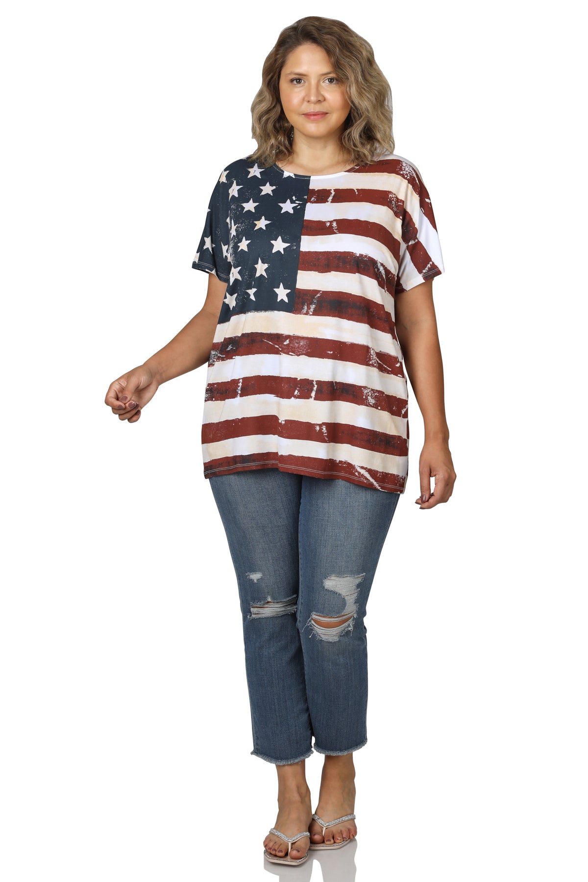 American Flag Short Sleeve Top