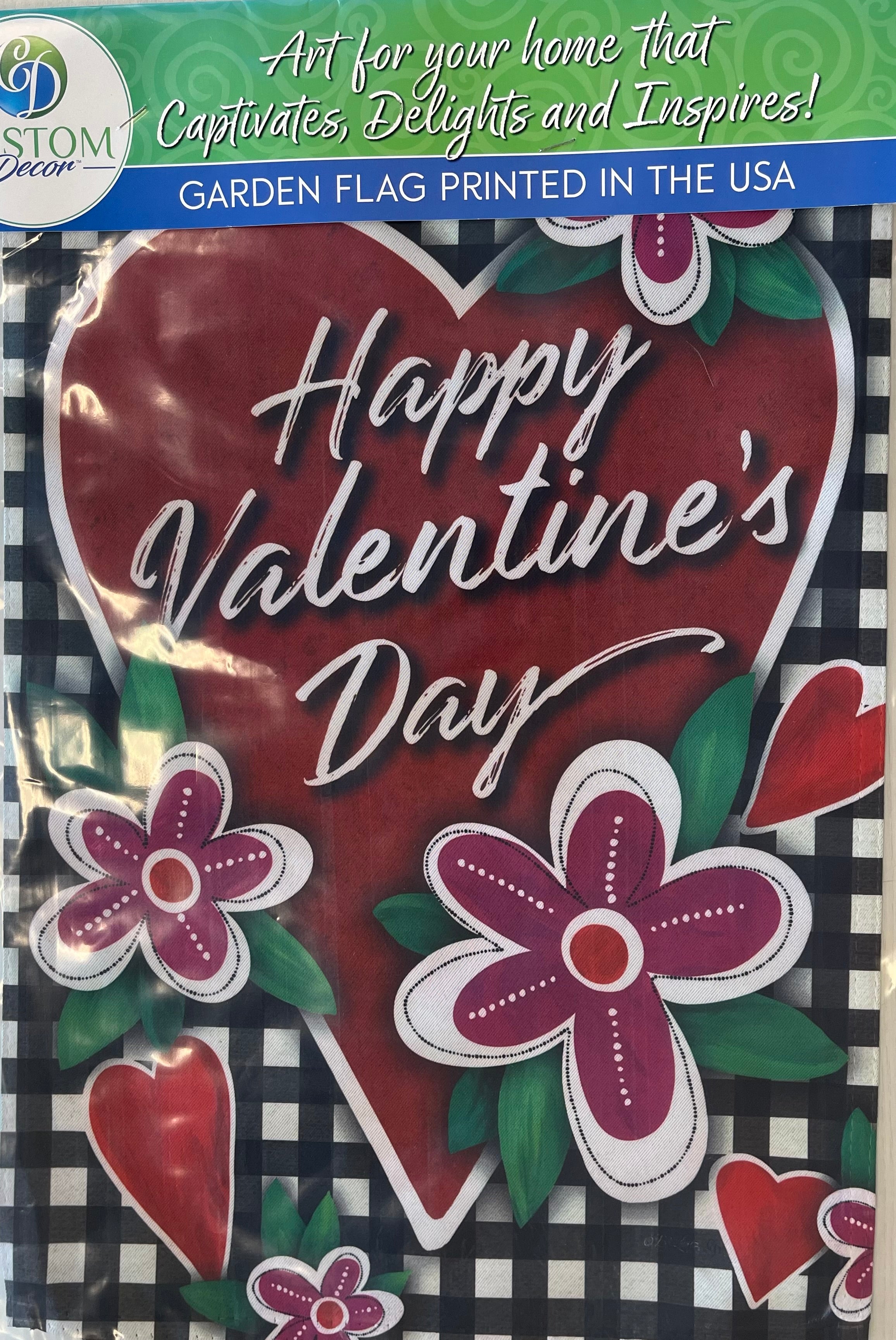 Gingham Valentine Garden Flag
