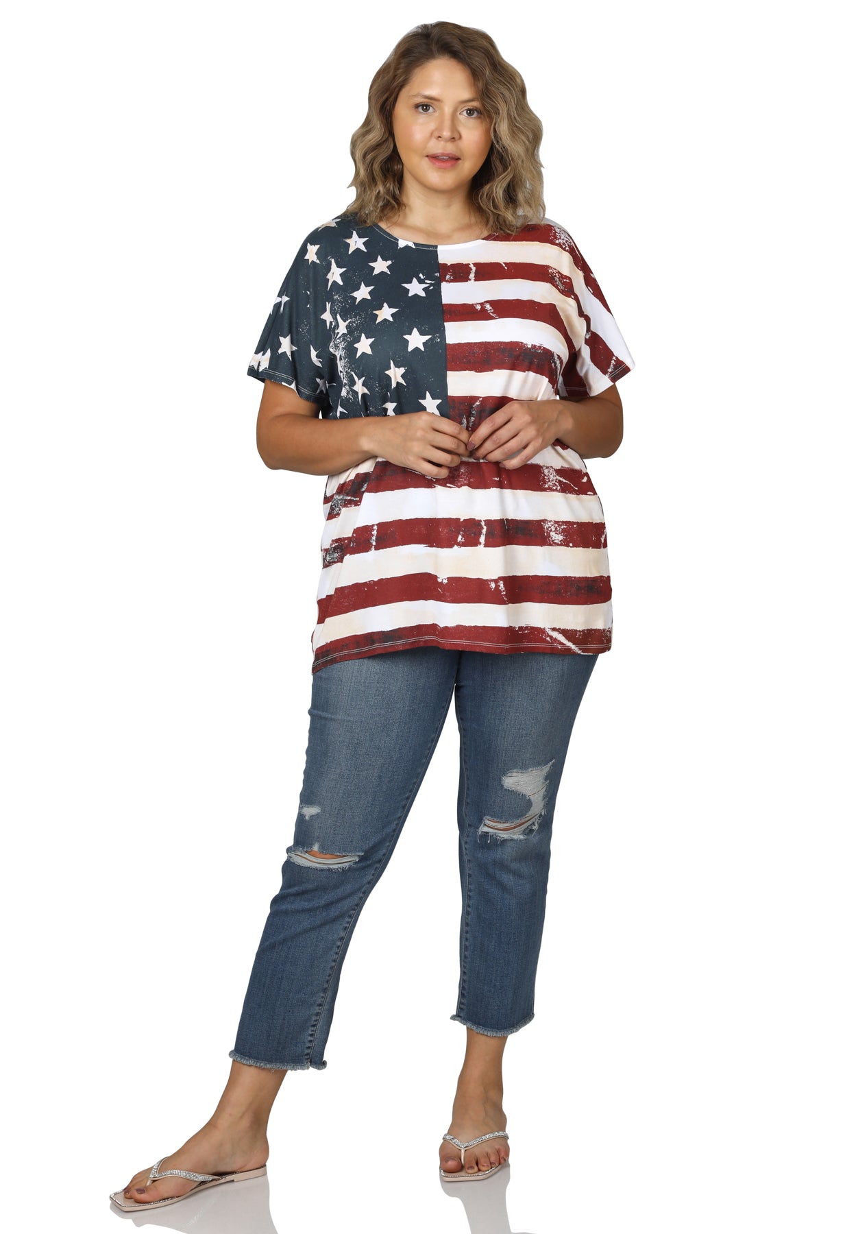 American Flag Short Sleeve Top