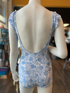 V-Neck Ruffle Wrap Tie One Piece