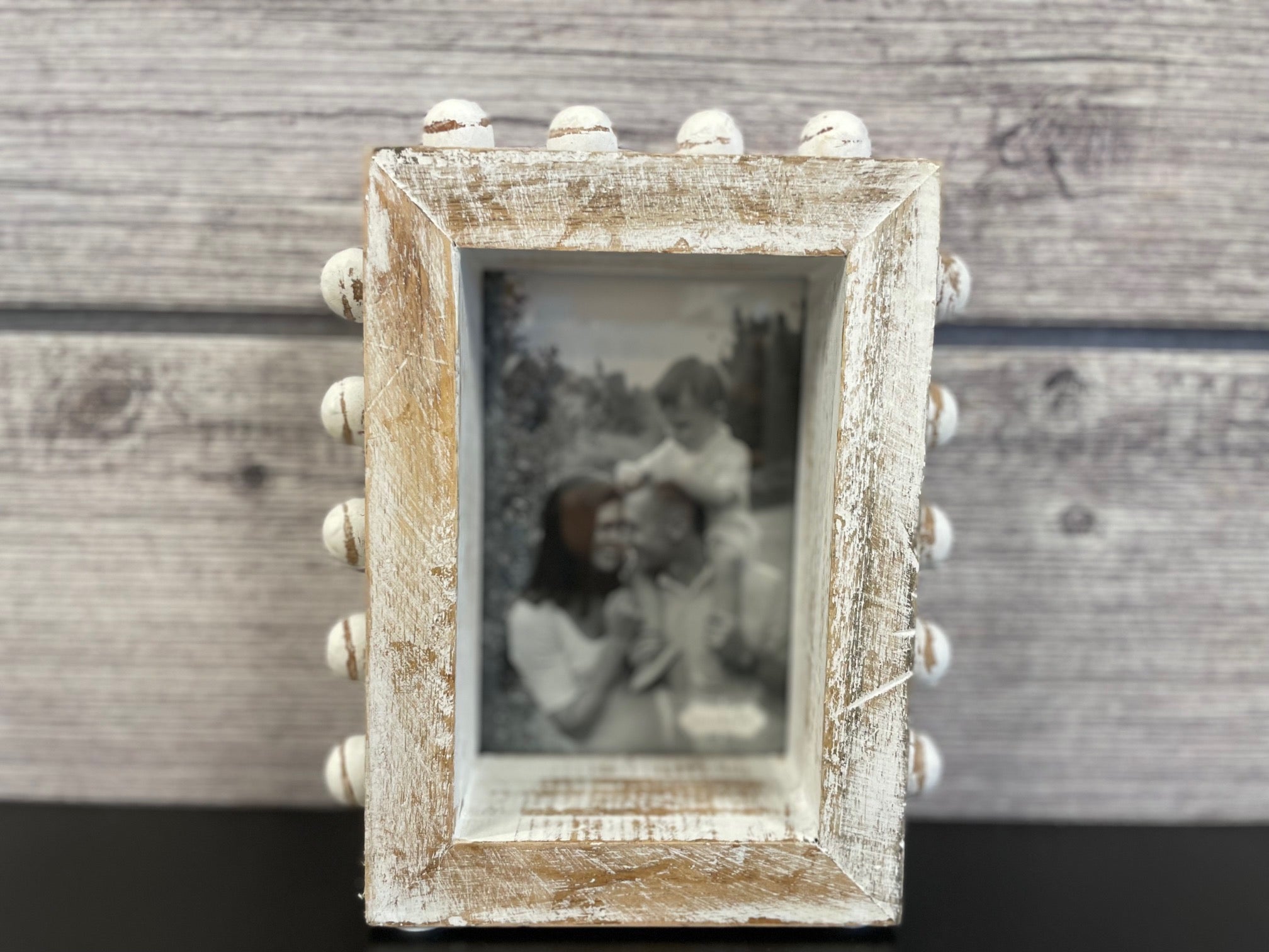 4 x 6 White Beaded Block Frame