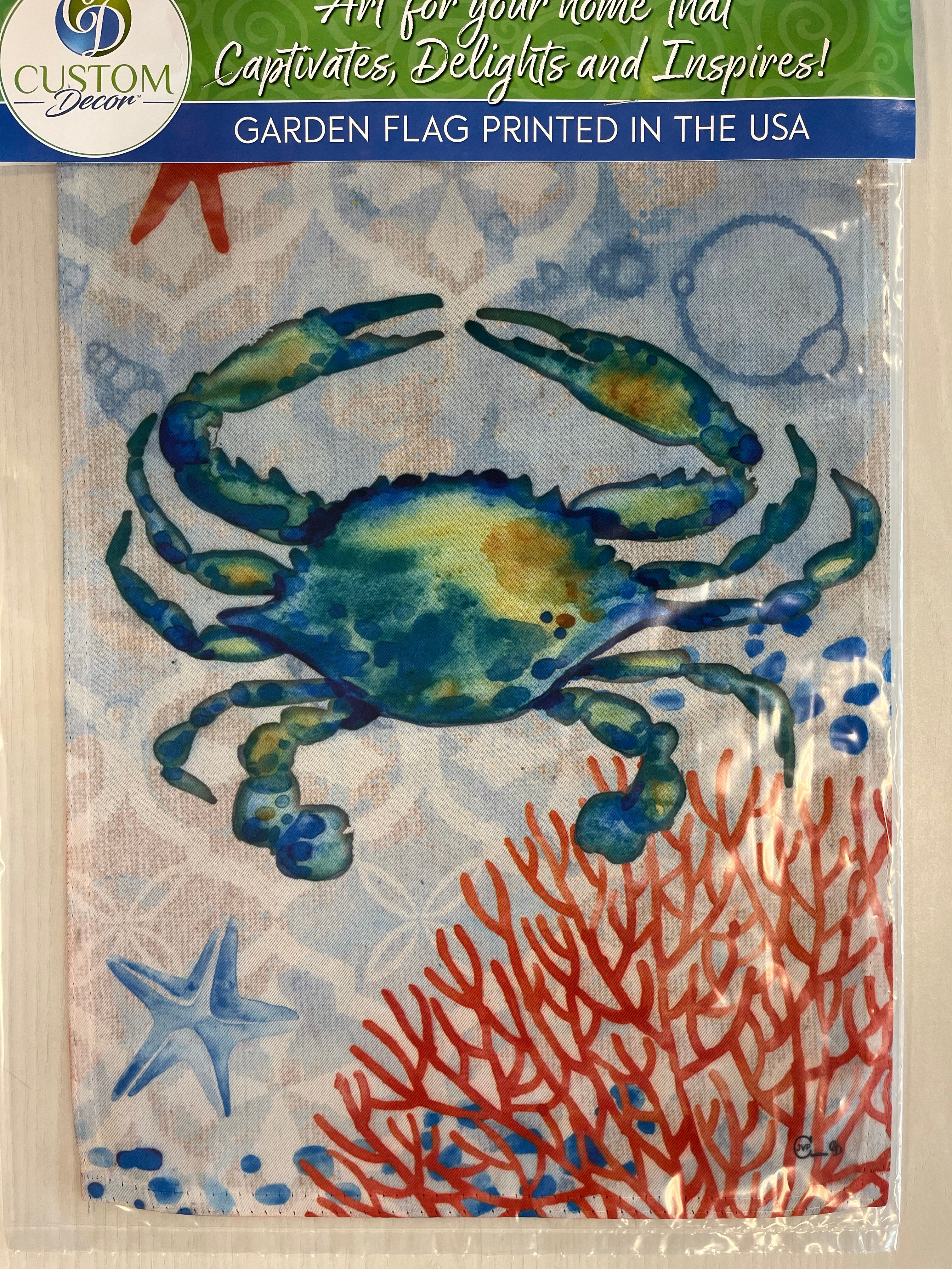 Crab and Coral Garden Flag