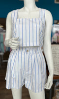 Pin Stripe Crop Top & Shorts Set