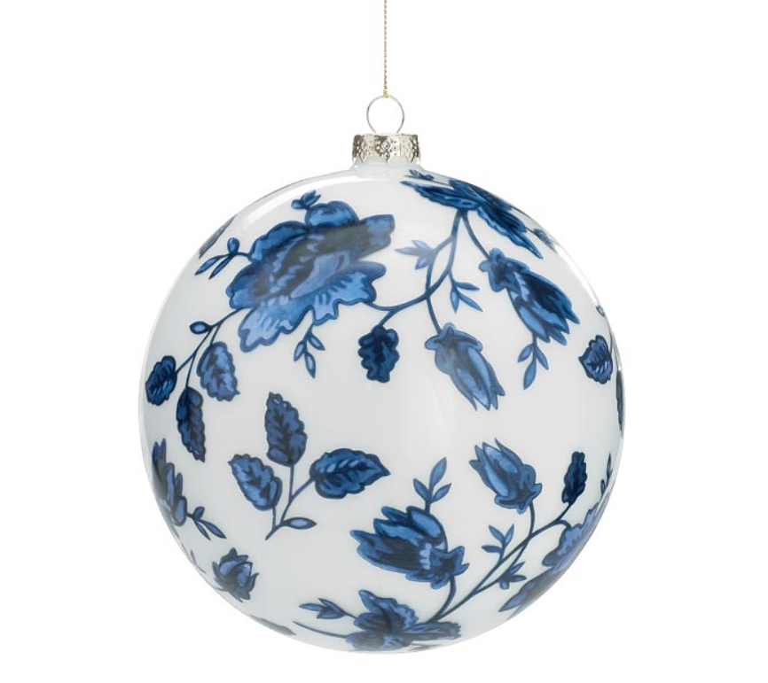 Blue and White Floral Ornament