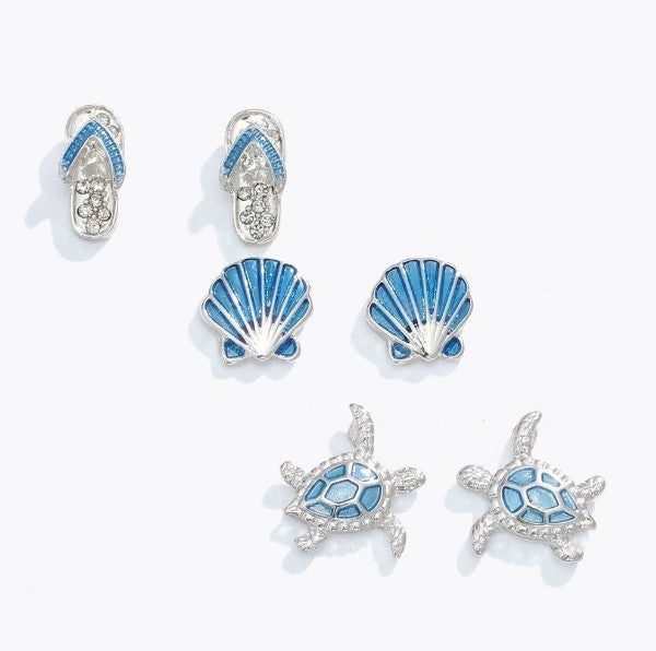 Earrings - Ocean Blue Beach Trio