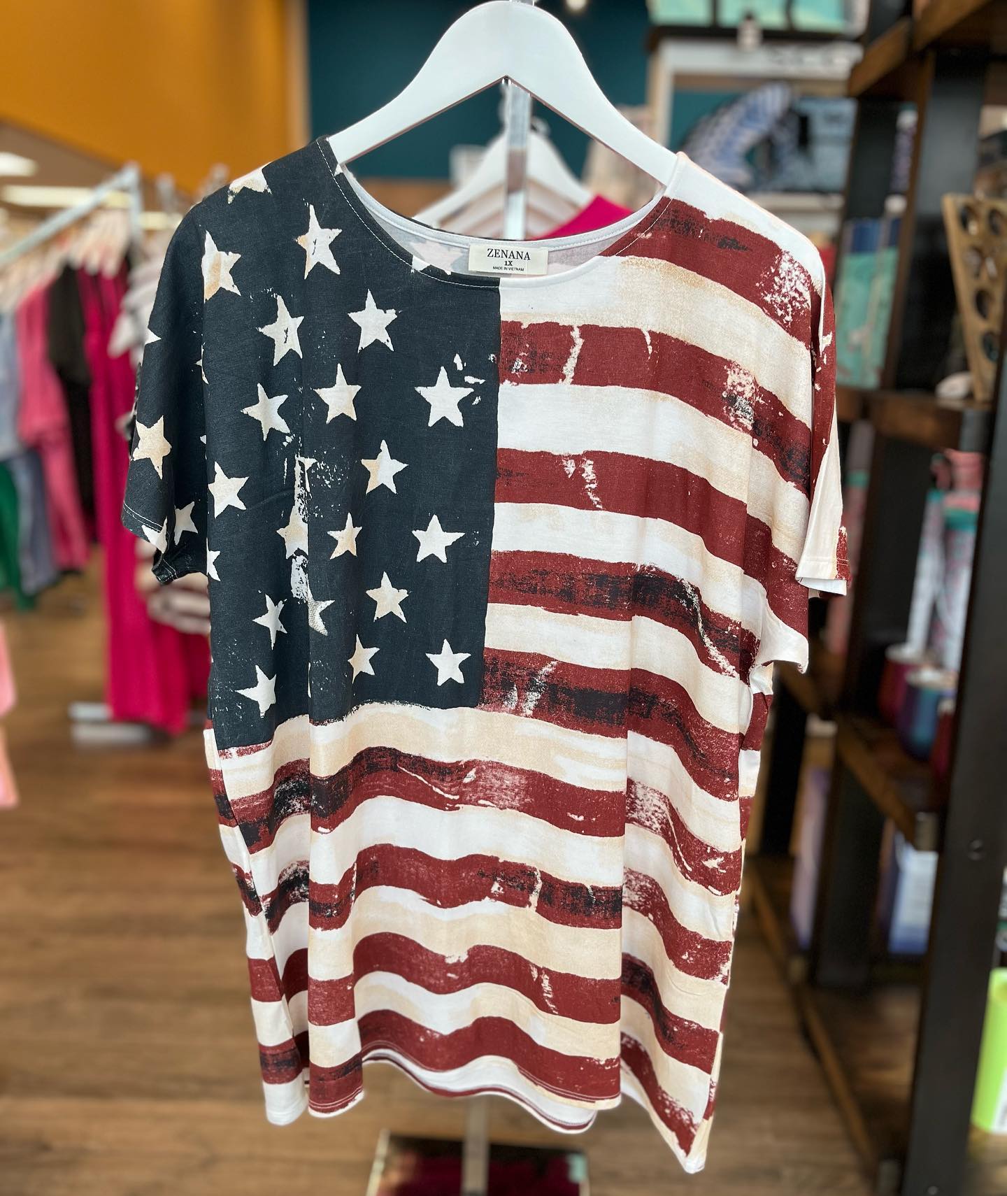 American Flag Short Sleeve Top