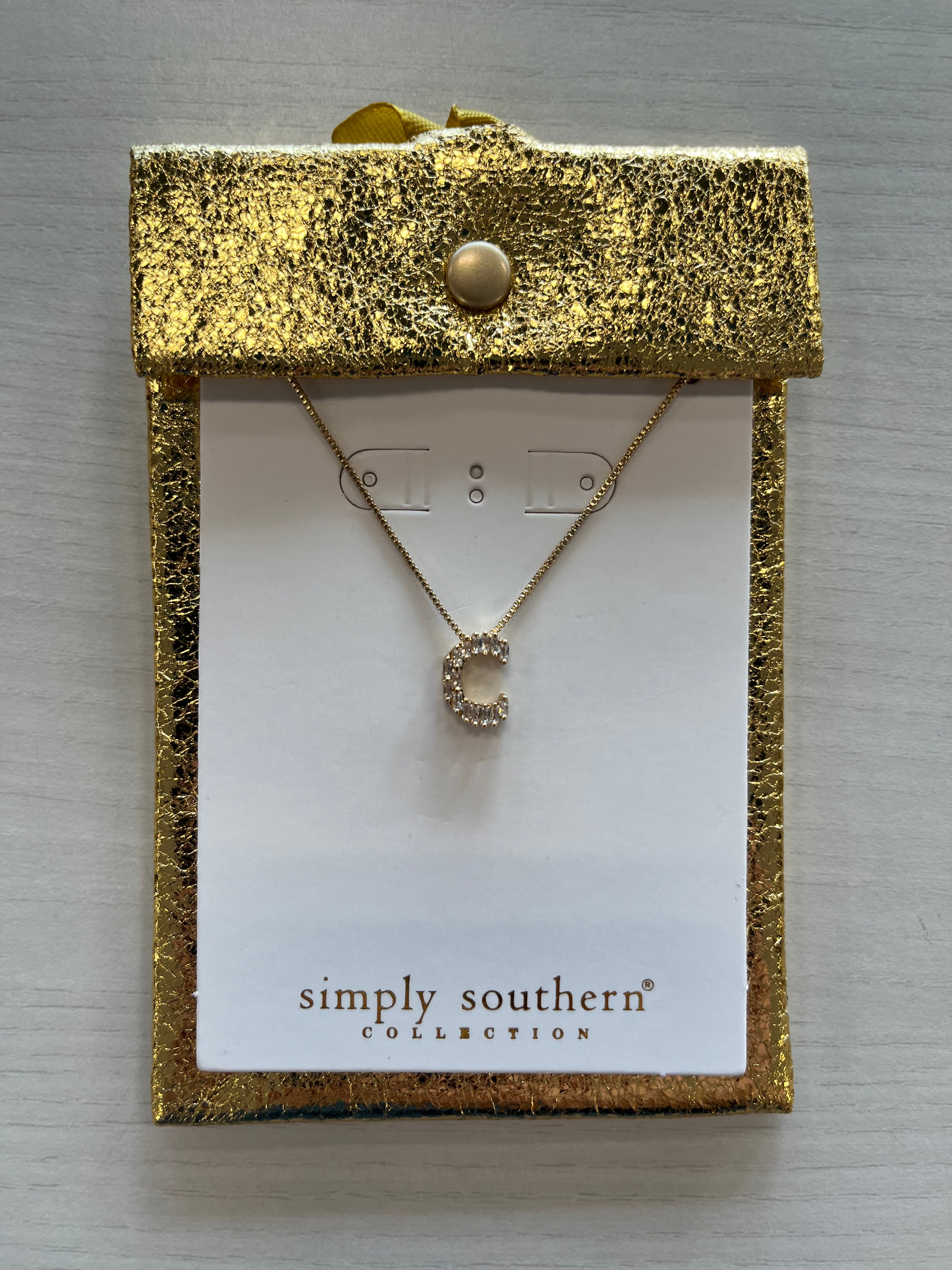 Jeweled Initial Necklace