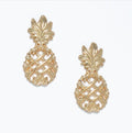Earrings - Gold Open Pineapple