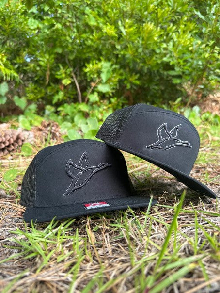 7 Panel Hat - Black Ghost