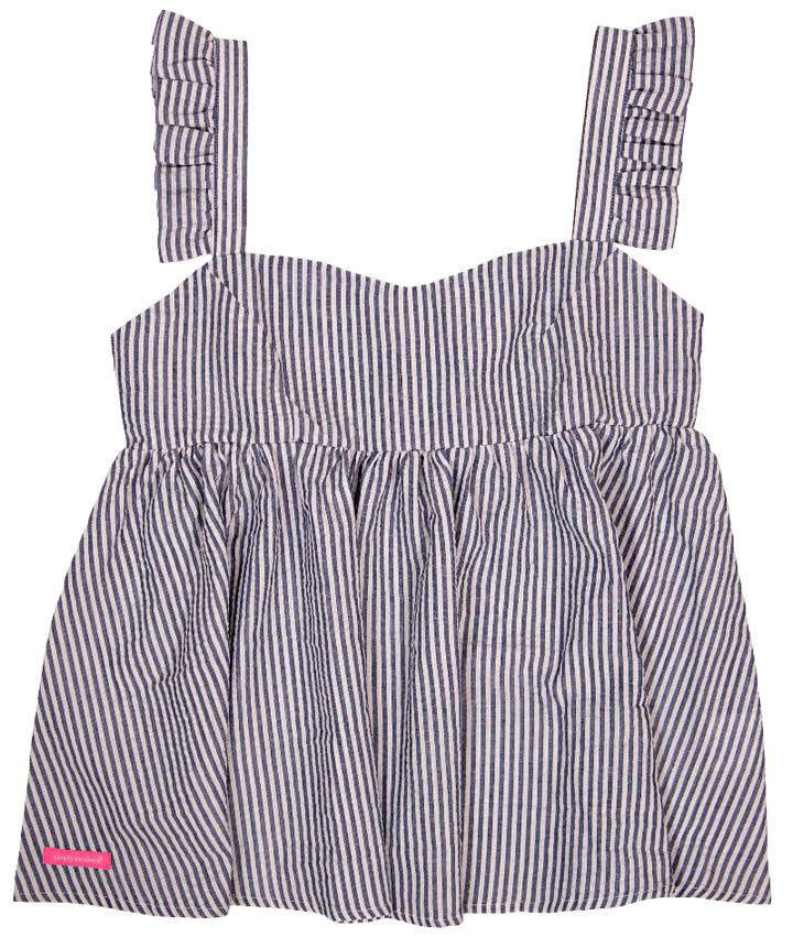 Simply Southern Navy Seersucker Top