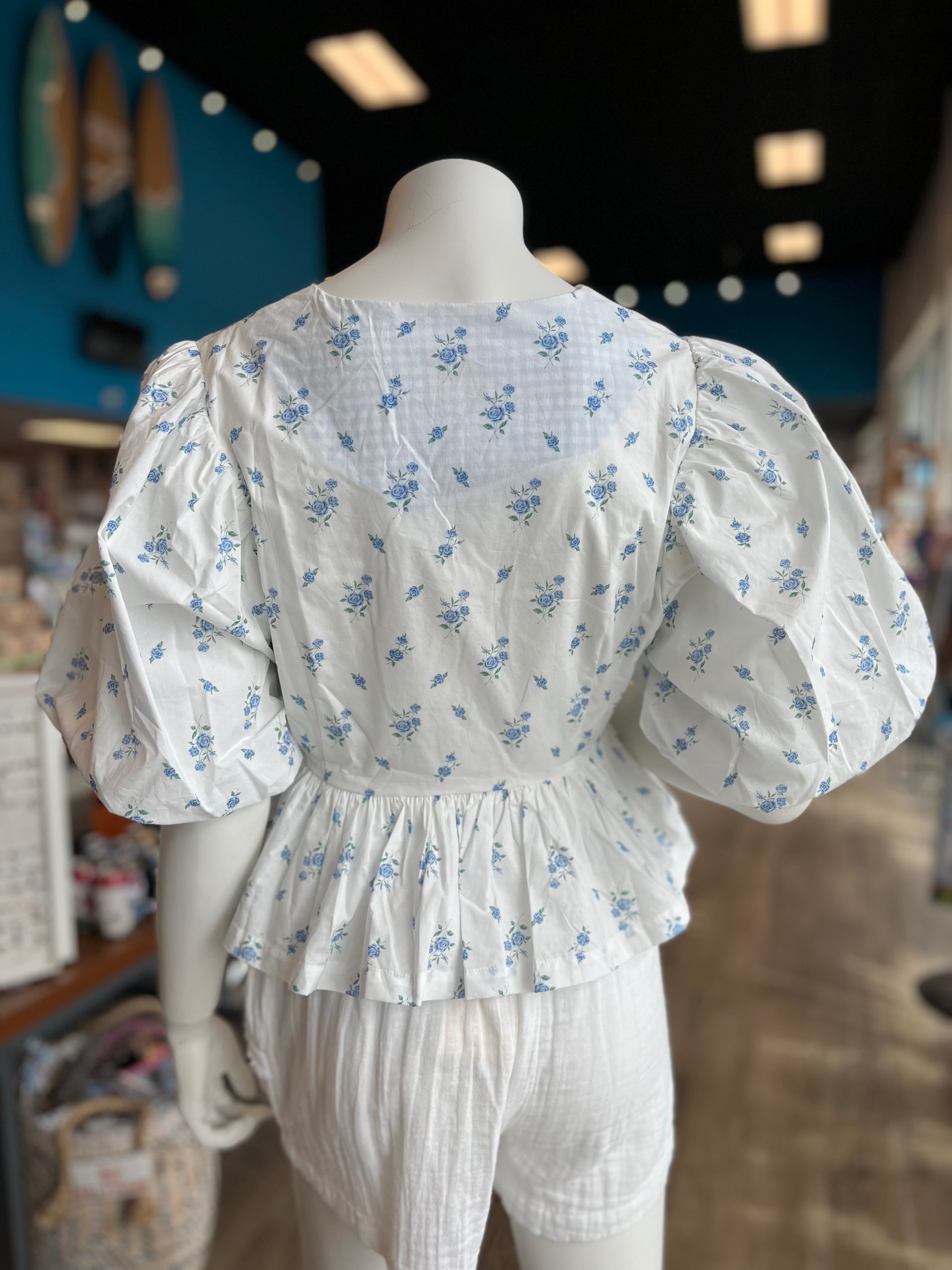 Ditzy Floral Printed Bow Tied Crop Top
