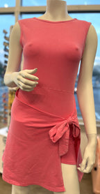 Mineral Wash Wrap Tie Front Dress