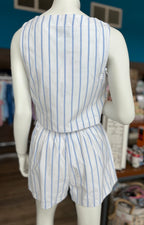 Pin Stripe Crop Top & Shorts Set