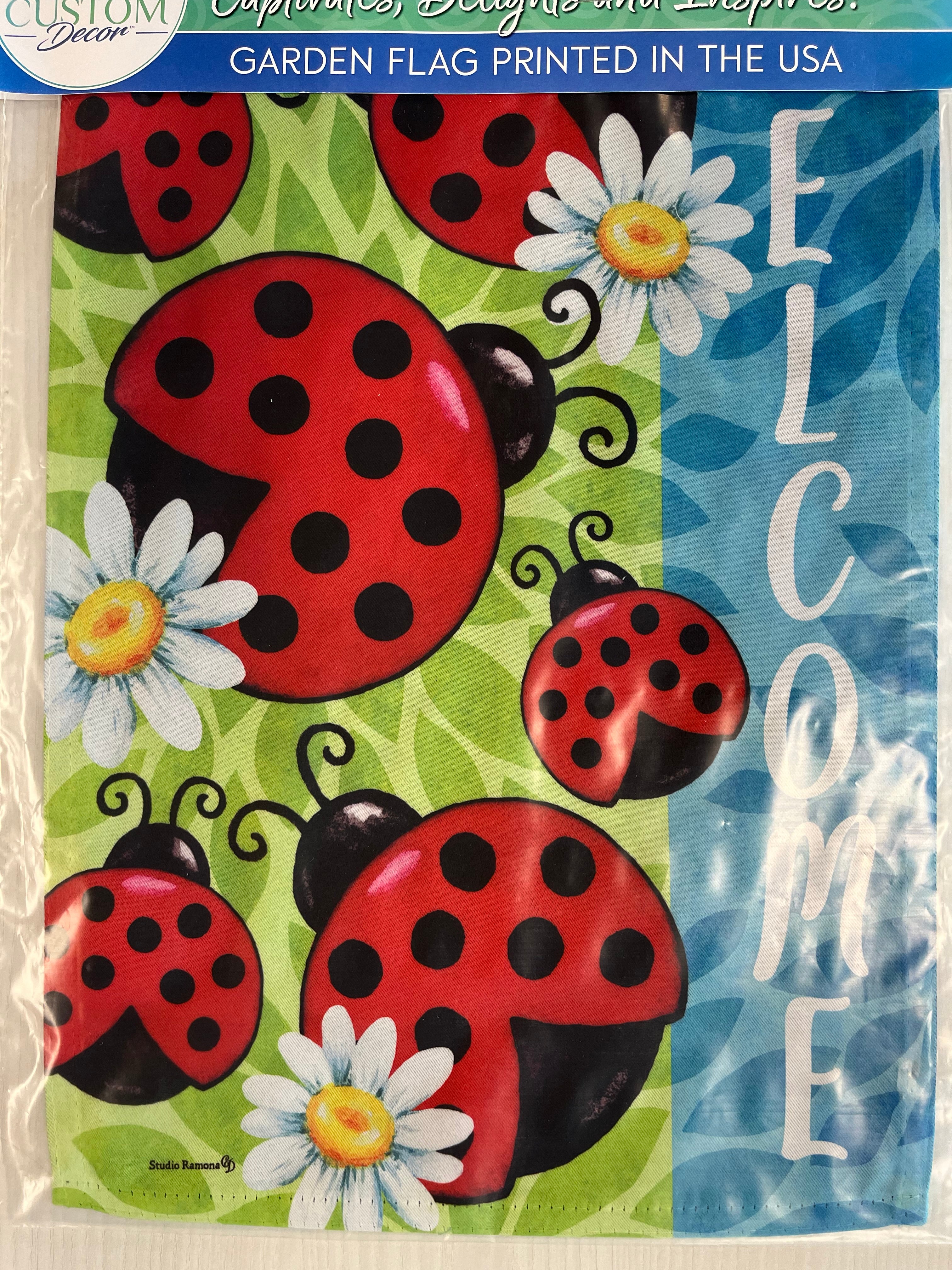 Ladybugs Welcome Garden Flag