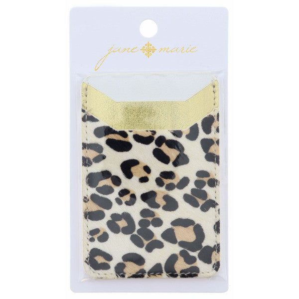 White Gold and White Leopard Phone Wallet