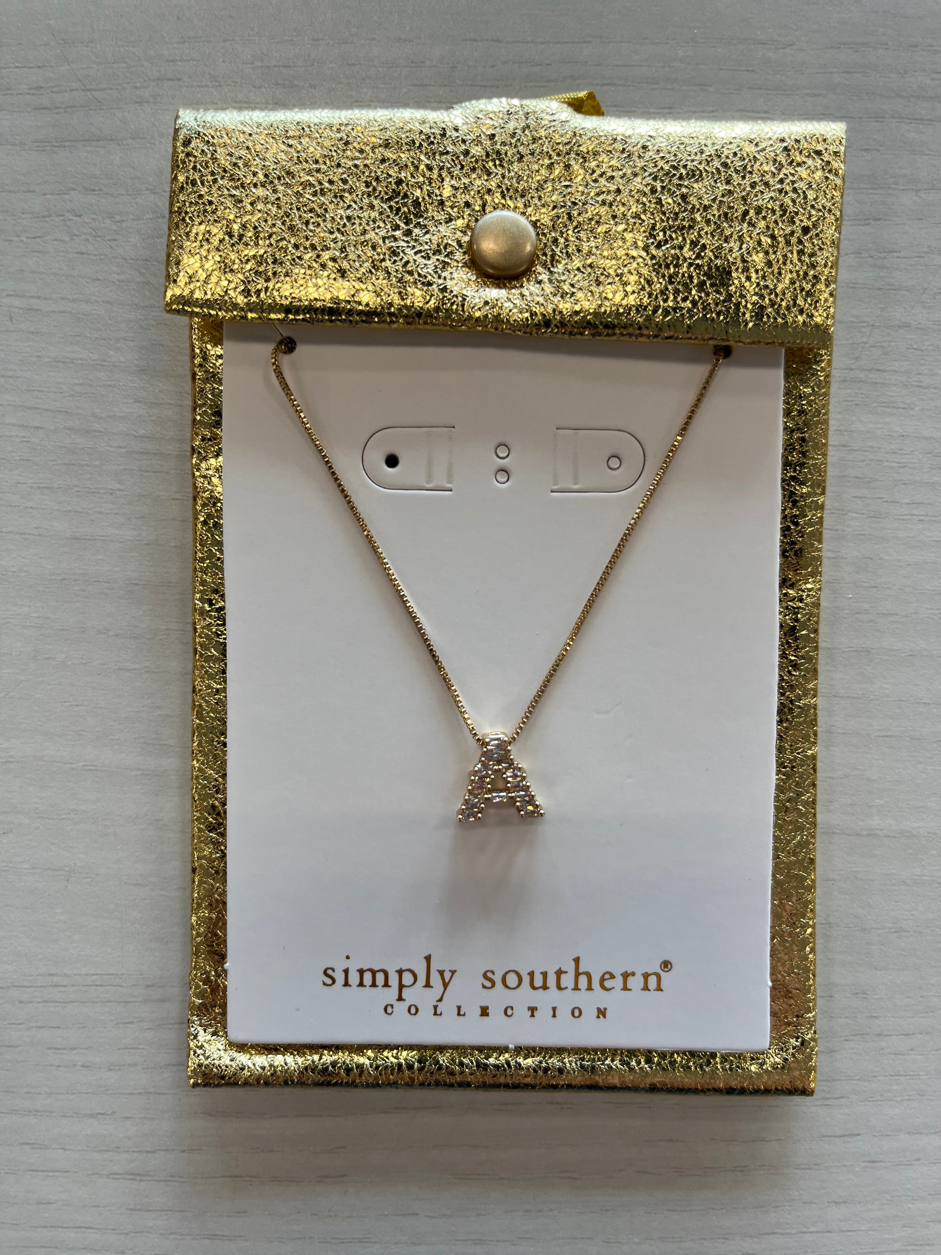 Jeweled Initial Necklace