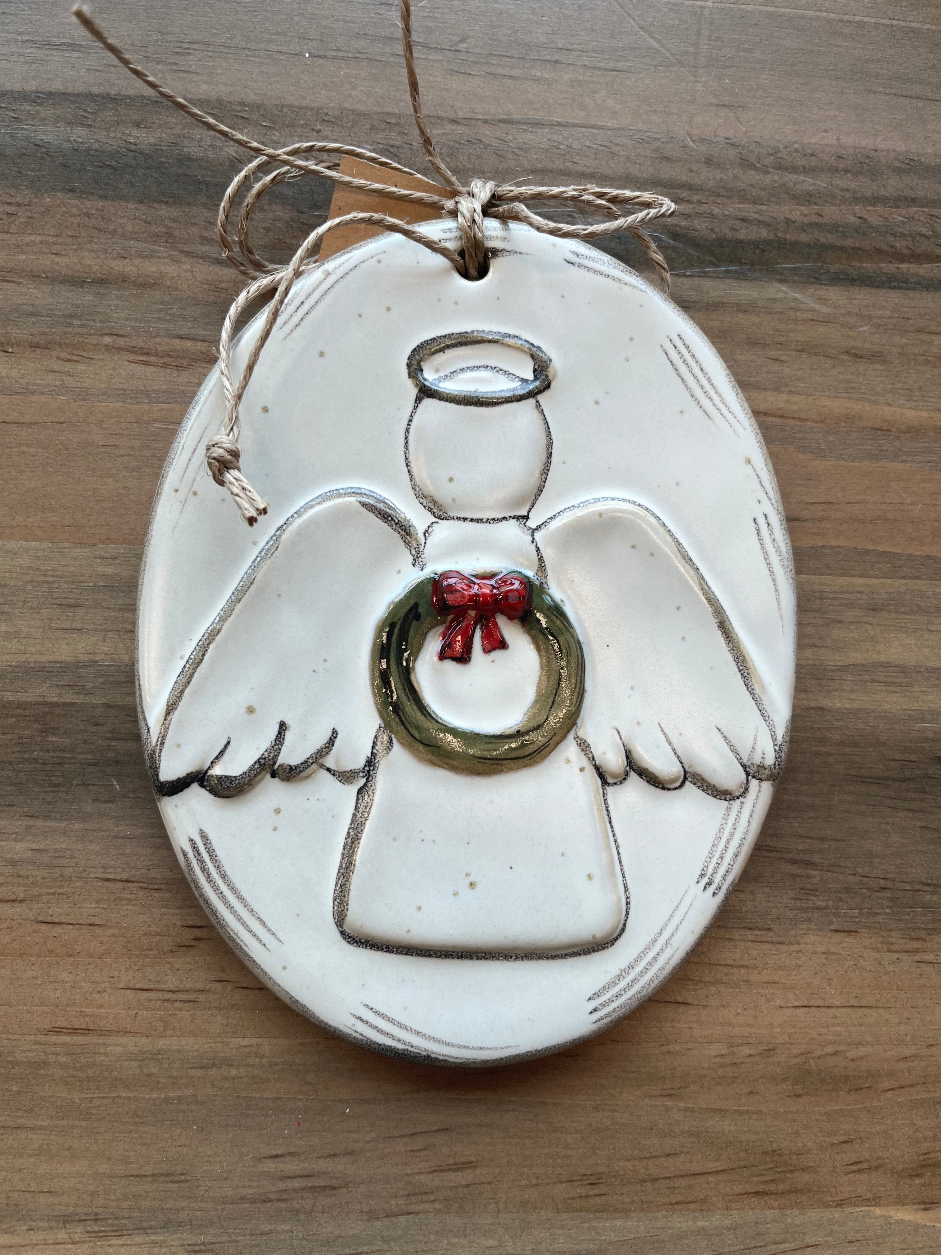 Stoneware Angel Ornament
