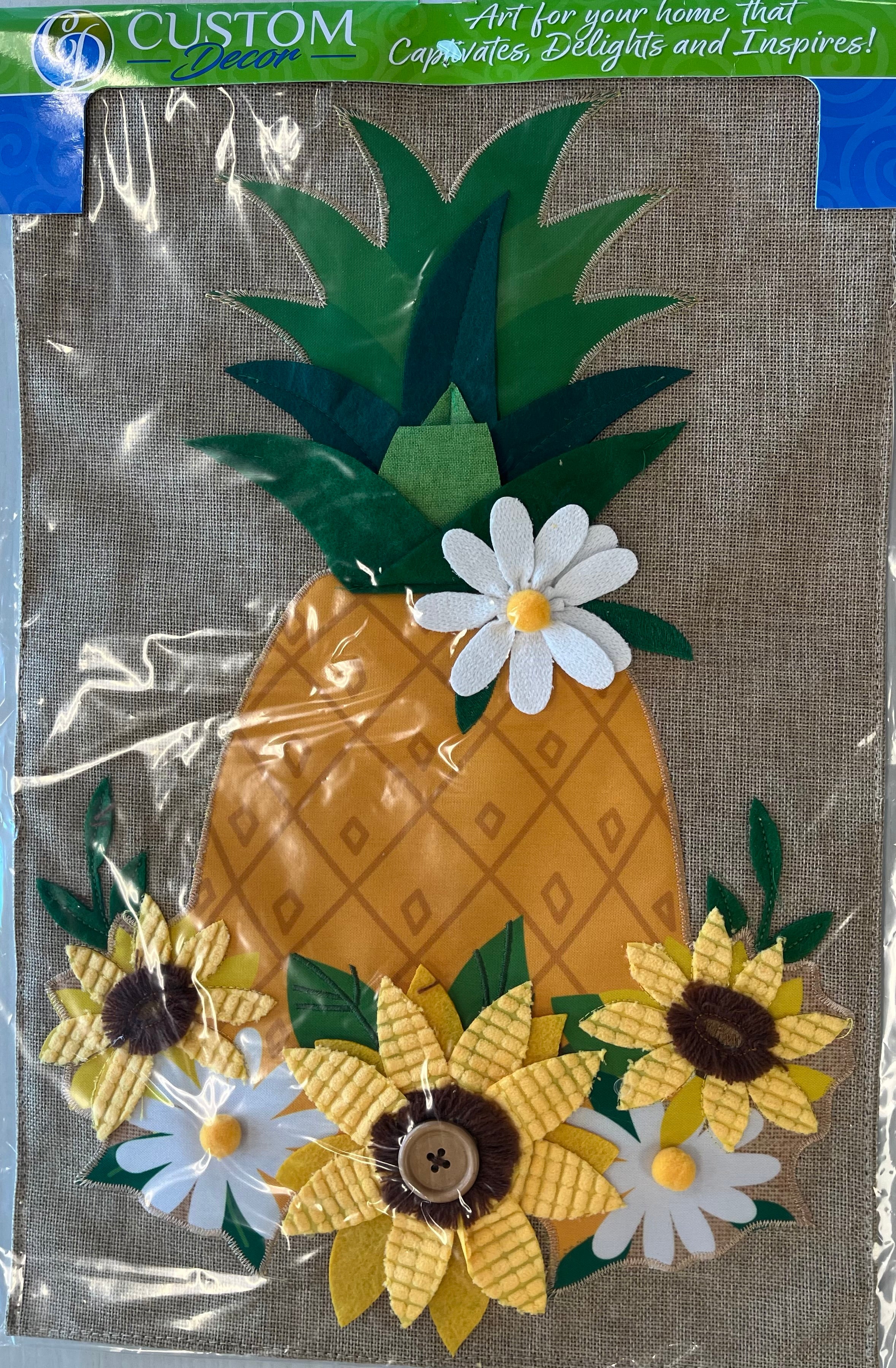 Burlap Sunflower Pineapple Garden Flag