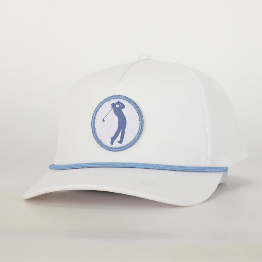 Circle Golfer Roped Hat - White